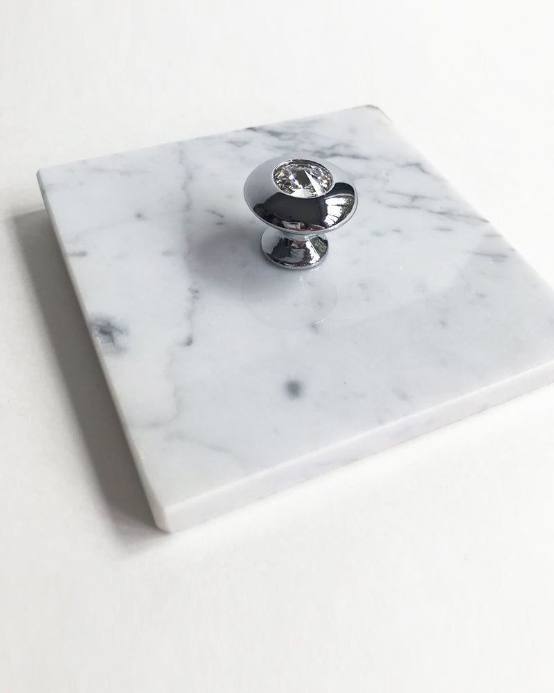 CARRARA MARBLE LARGE SWAROVSKI CRYSTAL SNUFFER