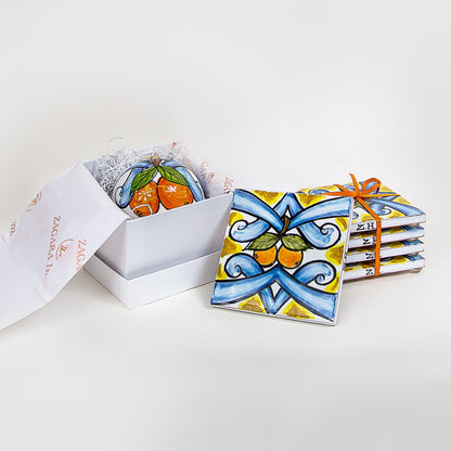 Agrumi Christmas ornament and coasters