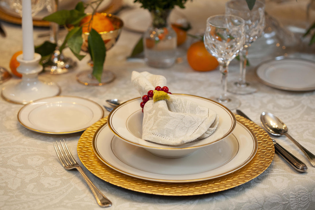 RED RIVERSTONE NAPKIN RING AND GLASS MARKER (set of 4)