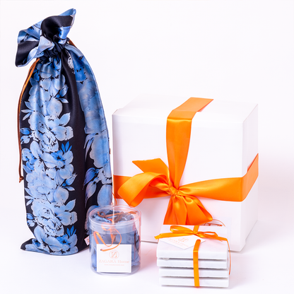 BOTTLE COVER &amp; CARRARA MARBLE COASTER SET