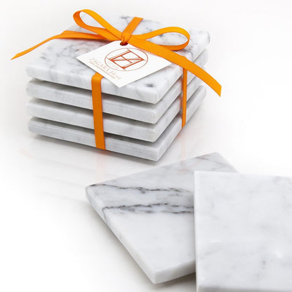 CARRARA MARBLE COASTERS