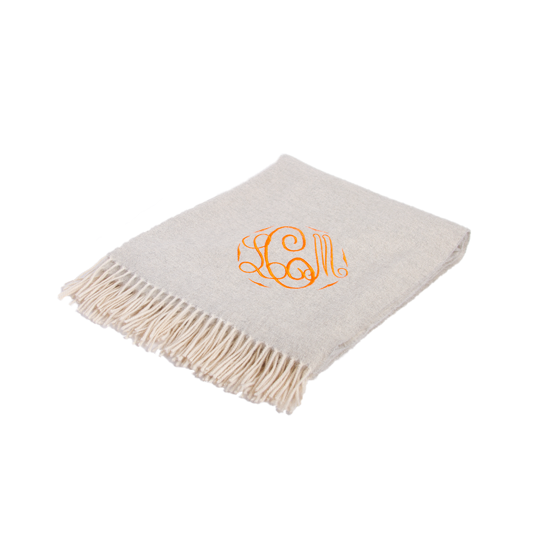 Monogrammed cashmere throw blanket 2025